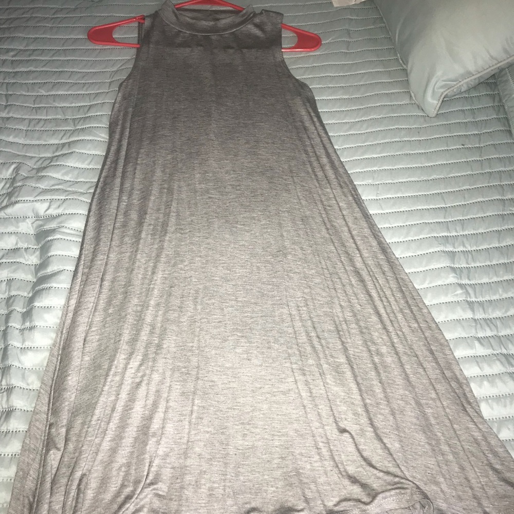 Comfy small grey high necked dress